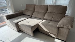 Sofá cheslong 3m x 1,60m tela beige