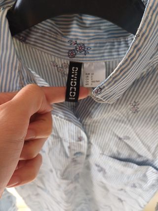 Camicetta donna H&M righe blu e api