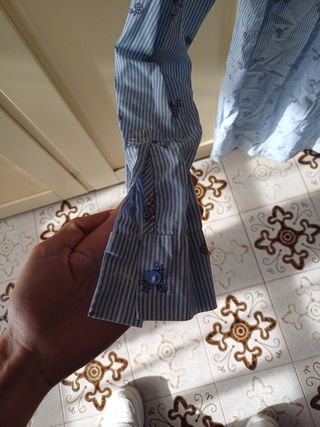 Camicetta donna H&M righe blu e api