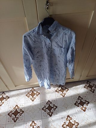 Camicetta donna H&M righe blu e api