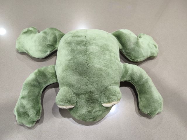 Rana de peluche verde grande