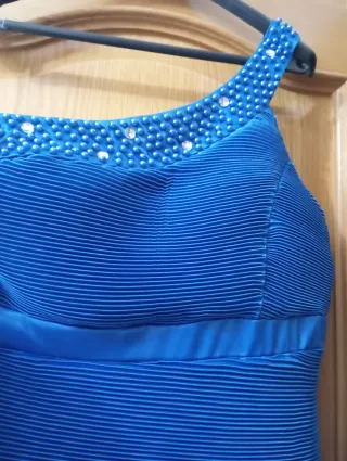 Vestido fiesta azul T42 con foular