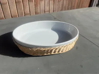 Pirofila ceramica con cestino vimini