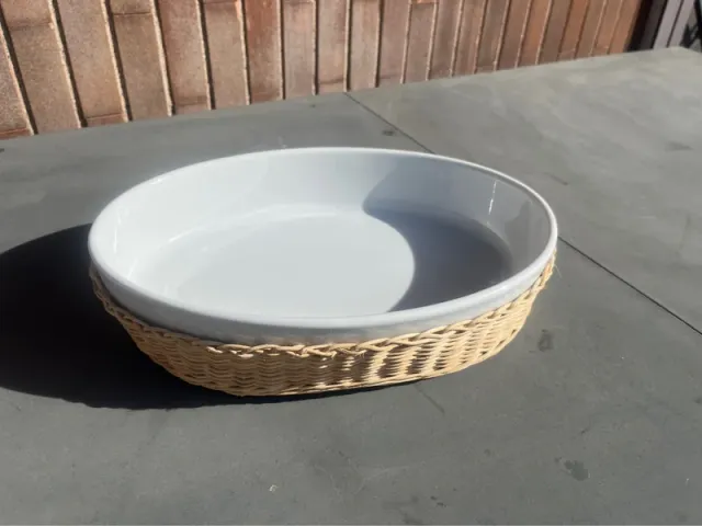 Pirofila ceramica con cestino vimini