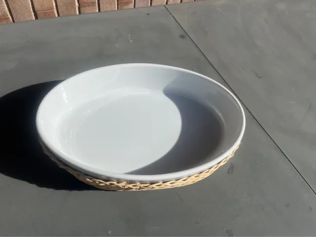 Pirofila ceramica con cestino vimini