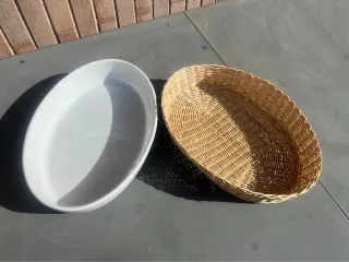 Pirofila ceramica con cestino vimini