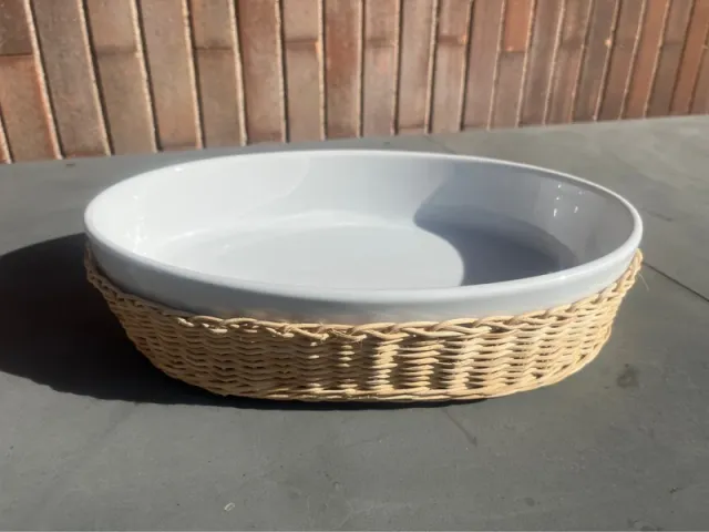 Pirofila ceramica con cestino vimini