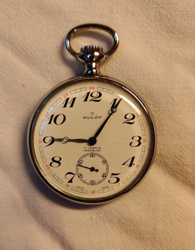 Orologio da tasca Nulox 17 rubini. Made in Swiss.