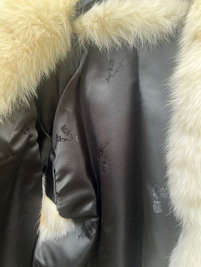 Abrigo de pelo blanco talla única