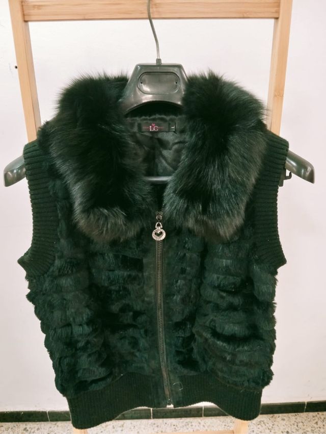 Abrigo LC verde y negro talla l