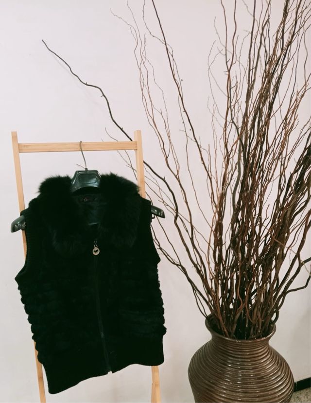 Abrigo LC verde y negro talla l