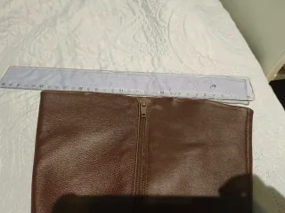 Botas de piel marrón talla 39 caña ancha