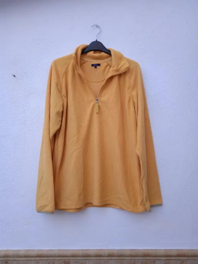 Sudadera forro polar amarilla Talla L. Unisex