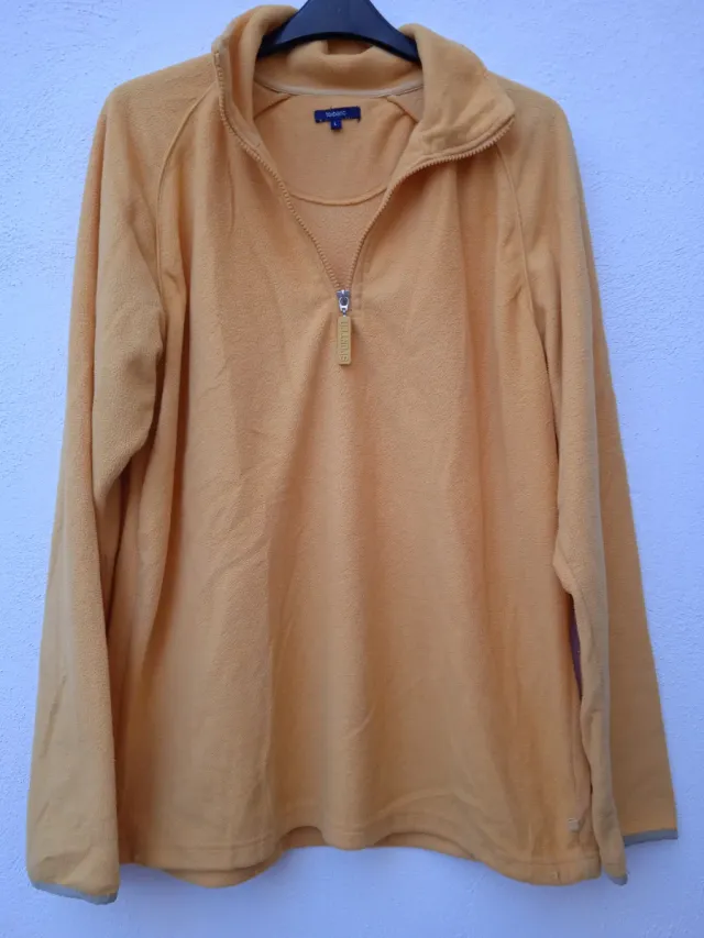 Sudadera forro polar amarilla Talla L. Unisex