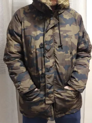 Chaquetón Camuflaje Marrón y Verde