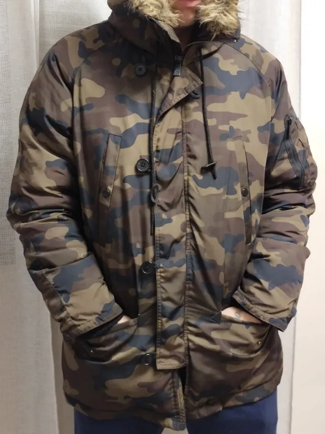 Chaquetón Camuflaje Marrón y Verde