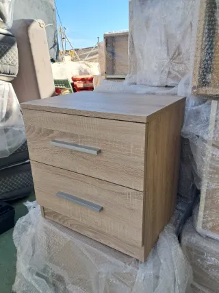 Mesita de noche madera y metal