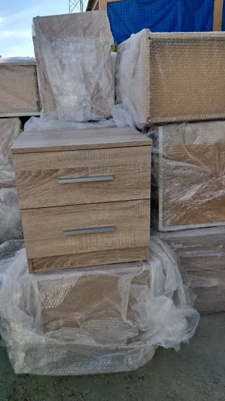 Mesita de noche madera y metal