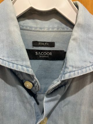 Camisa Sacoor Brothers azul ganga