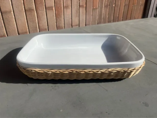 Pirofila ceramica con cestino vimini