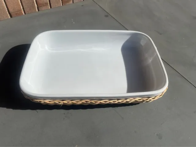 Pirofila ceramica con cestino vimini