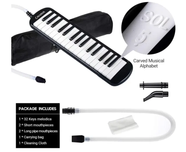 Melódica CAHAYA con funda y accesorios.