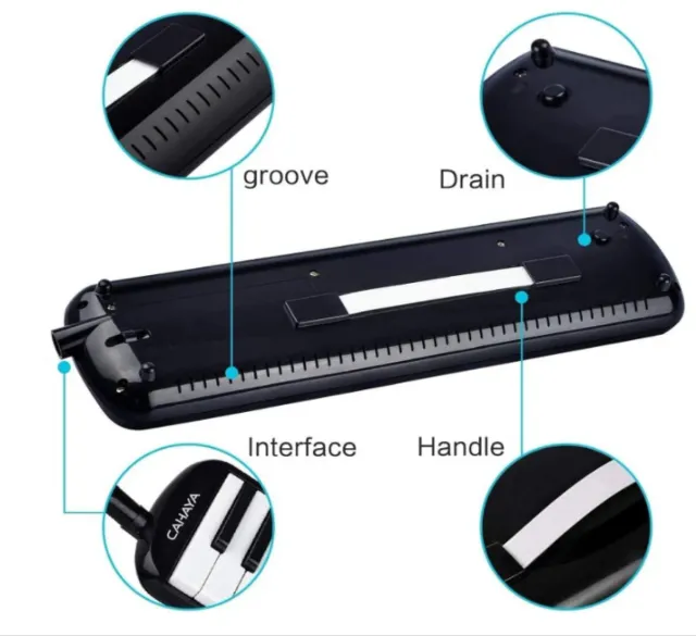 Melódica CAHAYA con funda y accesorios.