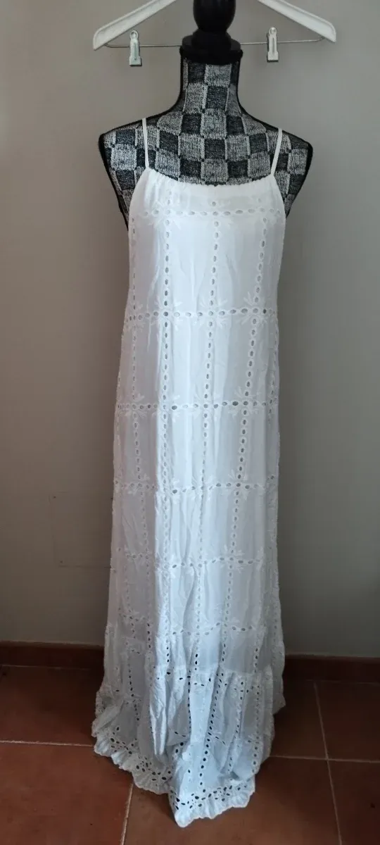Vestido blanco largo de tirantes