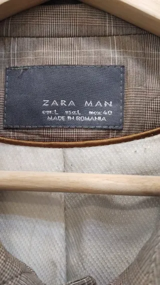 Gabardina Zara Hombre Marrón Talla L