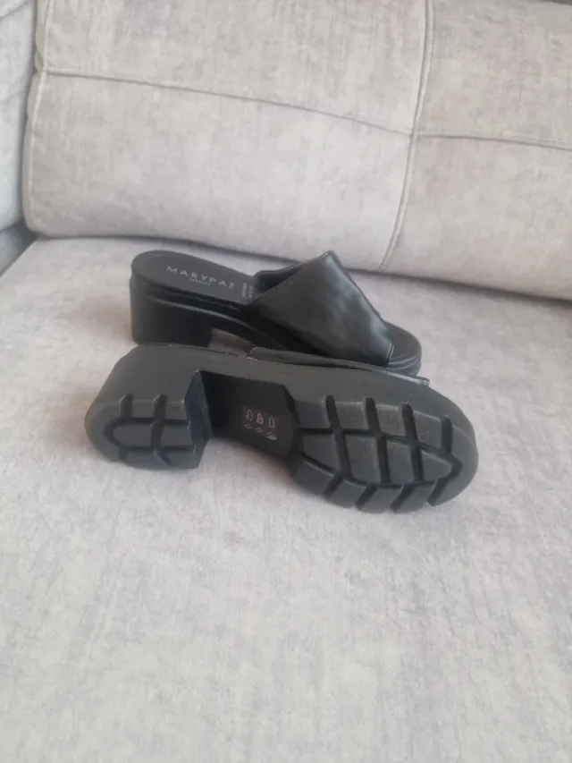 Sandalias Marypaz Zuecos Tacón Negro