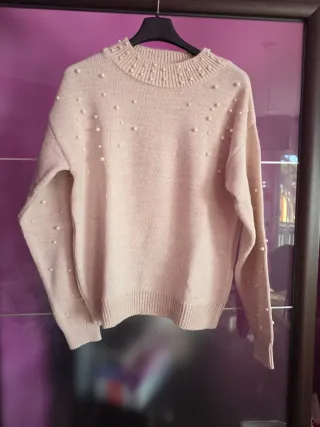 Maglione donna beige perla