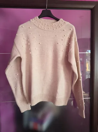 Maglione donna beige perla