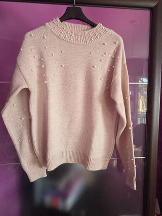 Maglione donna beige perla