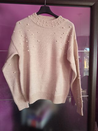 Maglione donna beige perla