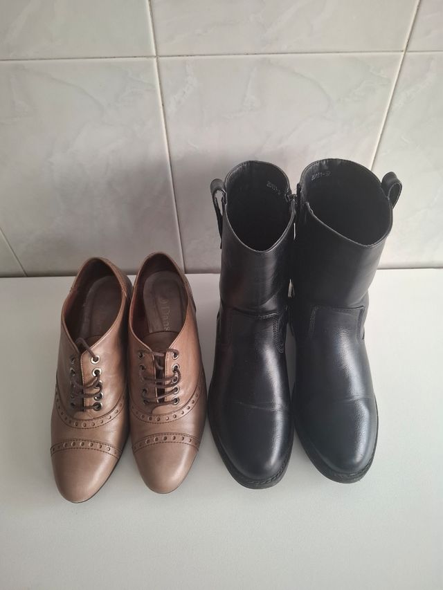 Lote Zapatos Dansi y Botas Piel Talla 37
