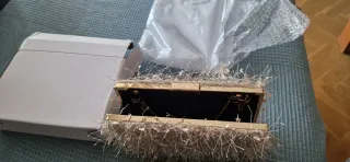 Bolso fiesta beige y dorado. Nuevo