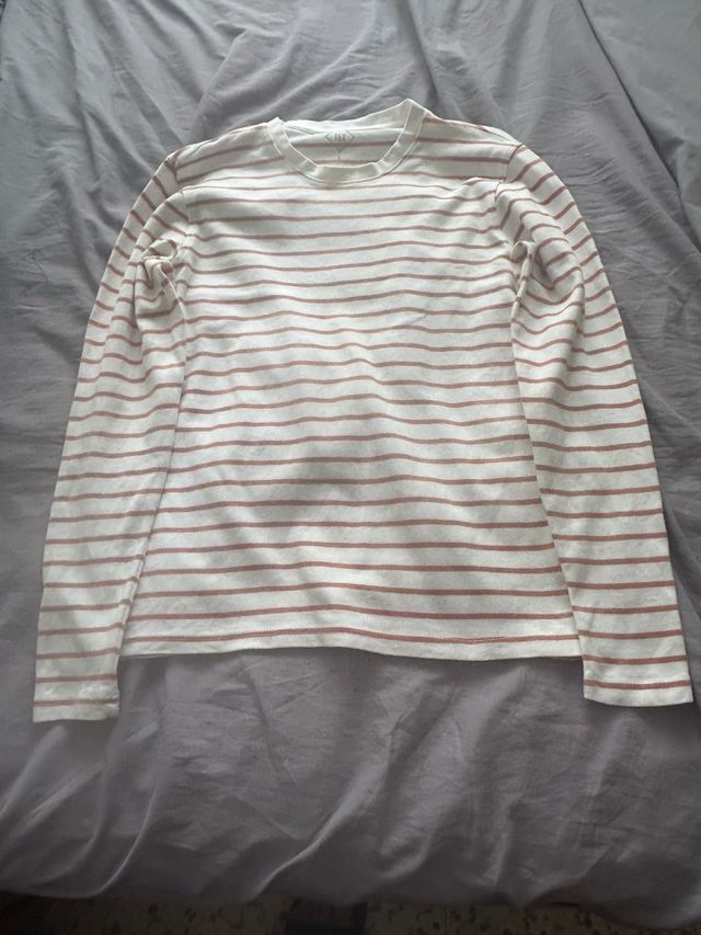 Lote 2 camisetas rayas marrones y blancas