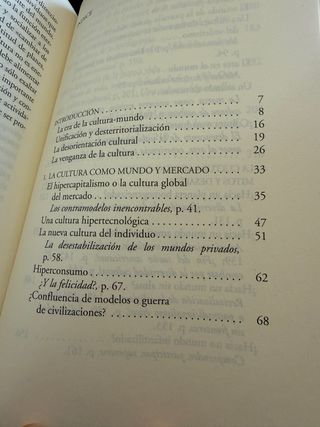 La cultura-mundo. Respuesta a una sociedad deso...