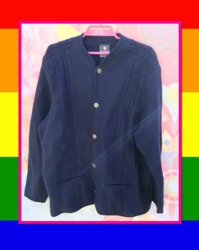 CHAQUETÓN LANA AZUL MARINO TRENZADO