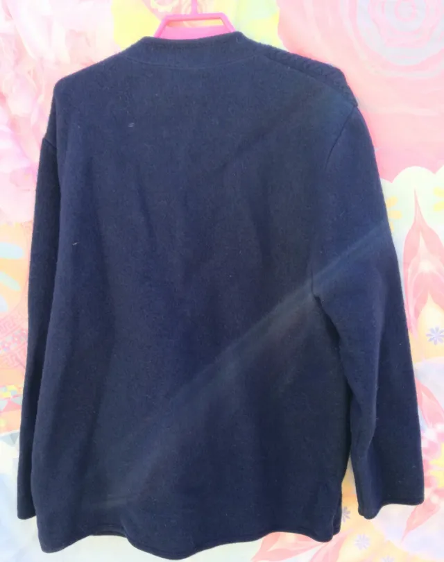 CHAQUETÓN LANA AZUL MARINO TRENZADO