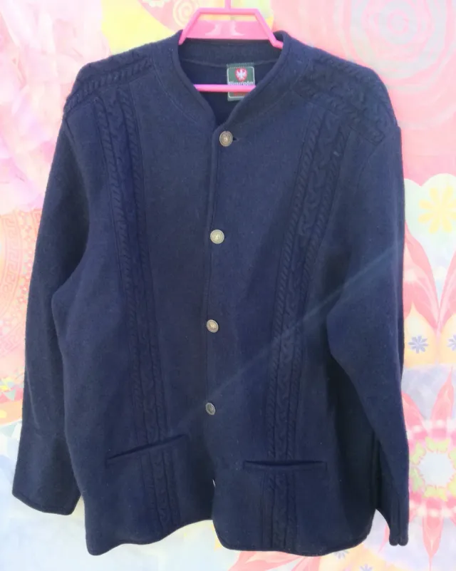 CHAQUETÓN LANA AZUL MARINO TRENZADO