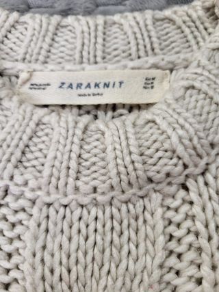 Jersey ZARAKNIT Trenzado Talla M Beige