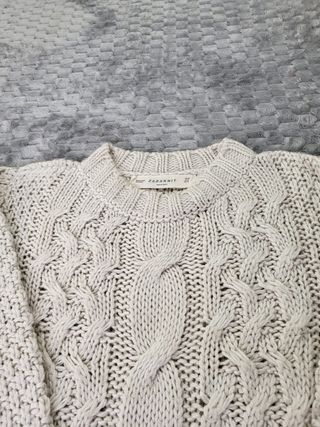 Jersey ZARAKNIT Trenzado Talla M Beige