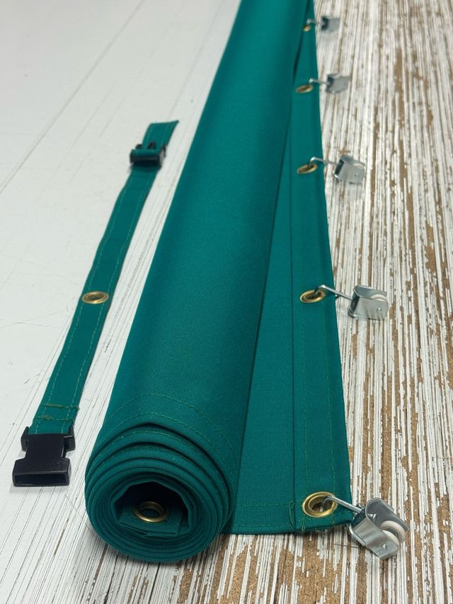 Cortina corredera toldo verde