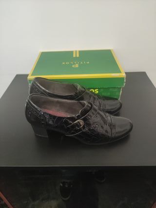 Zapatos Pitillos Mujer Negros Charol