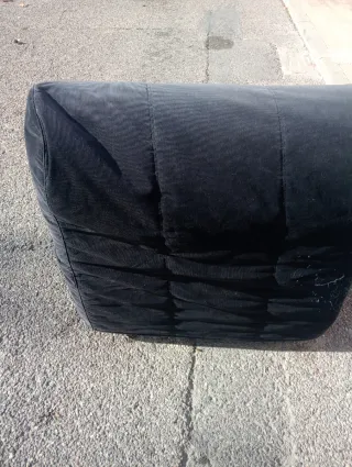 Sofá cama de tela negro uno