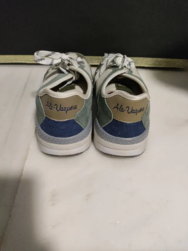 Zapatillas A la Vaquera Talla 42 Beige/Verde