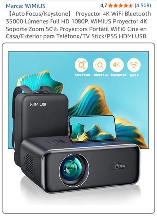 Proyector WiMiUS 4K con WiFi 6