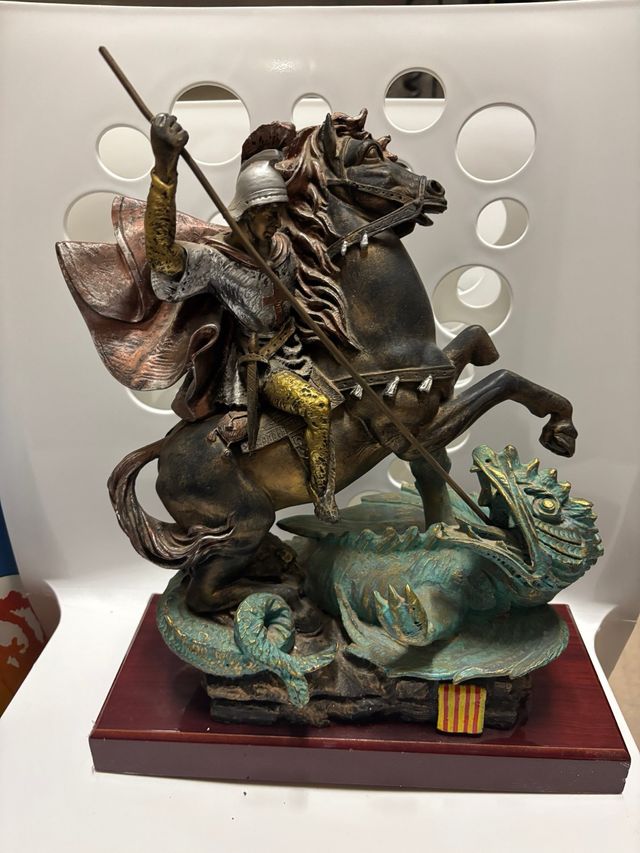 Figura Sant Jordi Metal/Madera 35cm