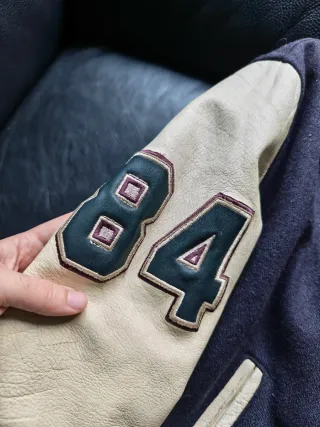 Chaqueta bomber universitaria Redskins cuero 90s